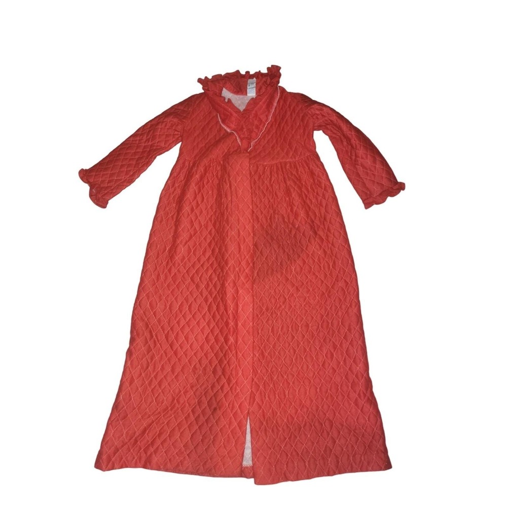 Vintage Her Majesty Night Gown Women Sz 8 Red Made In USA Maxi